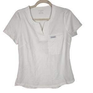 Jaanuu Scrub Top Jaanu Scrubs Women XS White 1-Pocket Tuck-In Jaanuu Scrubs